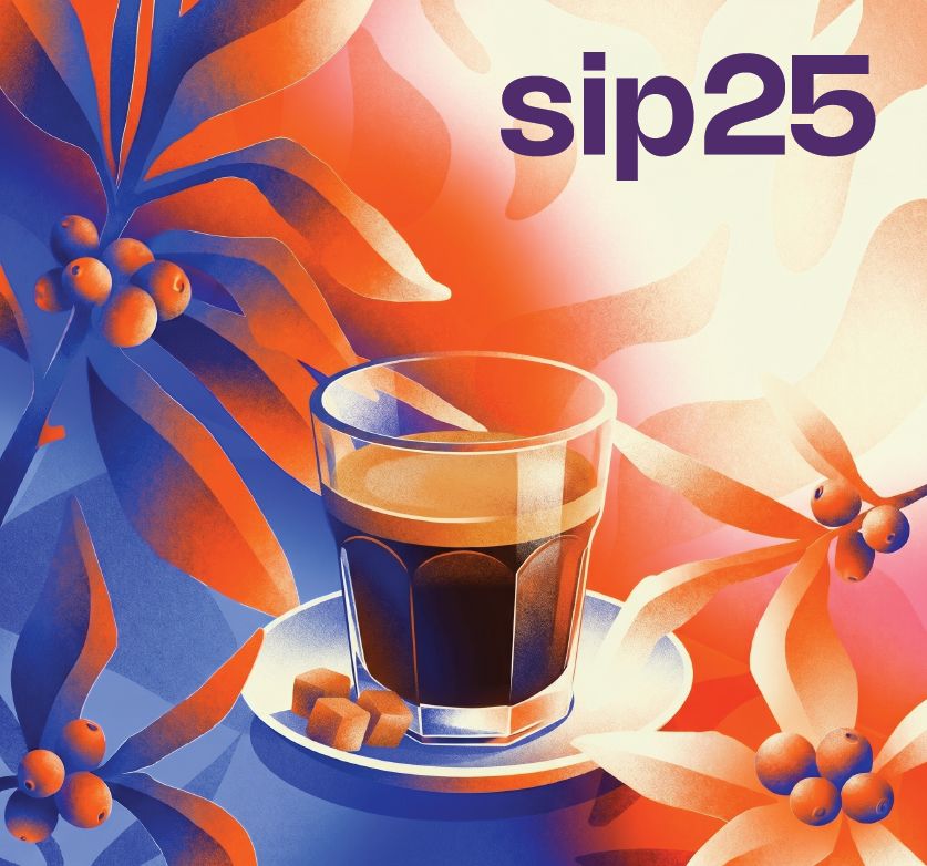 Artwork sip25 Blend A — pahar de espresso ilustrat