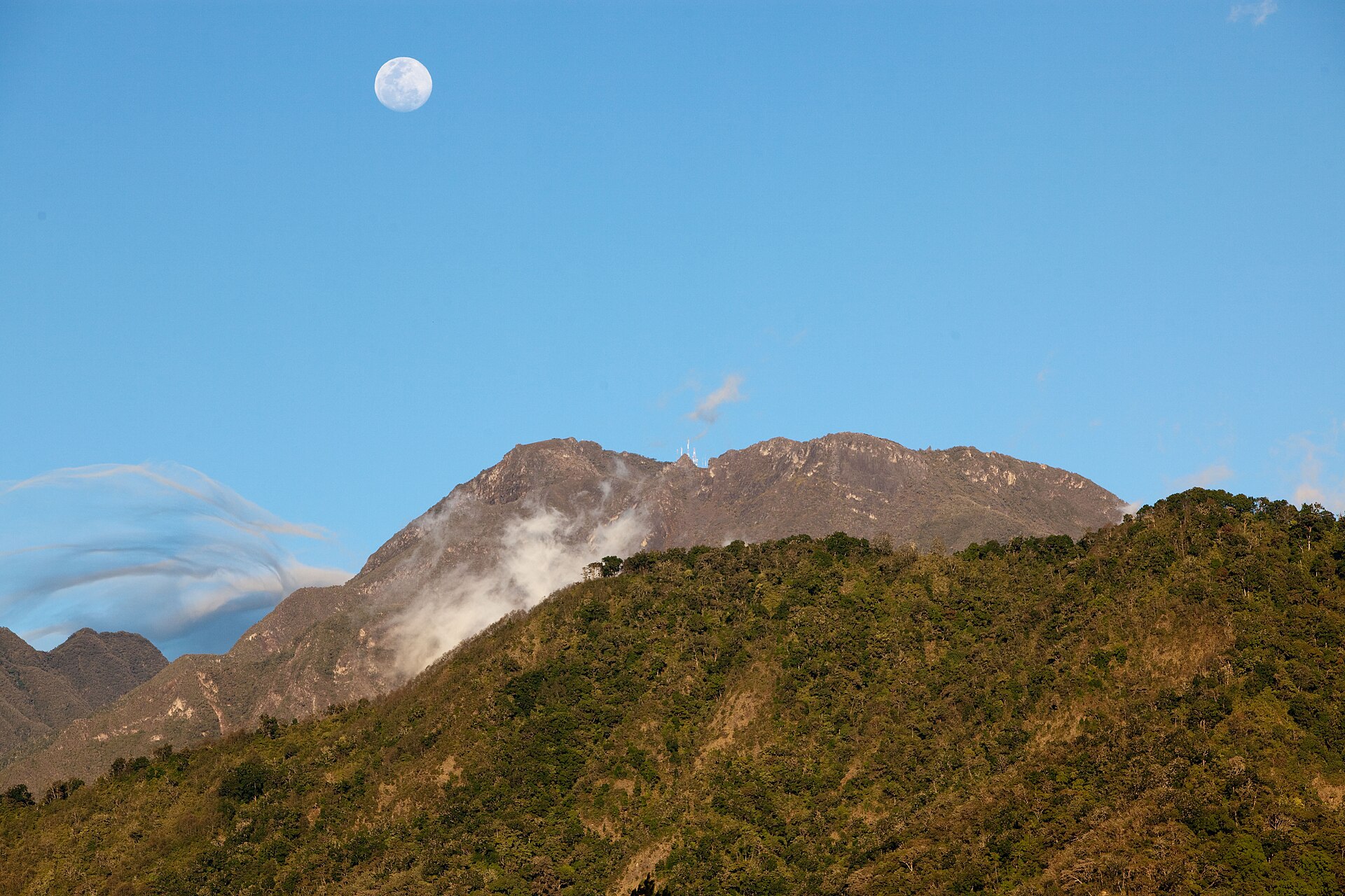 Volcán Barú văzut din orașul Volcán, Chiriquí